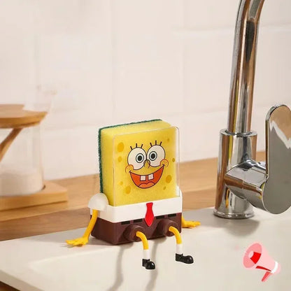 SpongeBob SquarePants Dish Washing Brush Sponge Kitchen Supplies Drain Rack Cleaning Dishes Brushes Reusable Scrub Scouring Pad